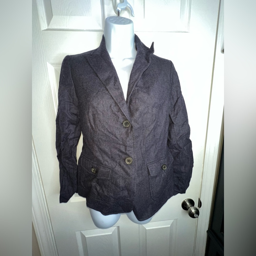 Lands’ End Petites 4 Navy Blue Wool Blazer Jacket Classic 4P Lined - Picture 11 of 16